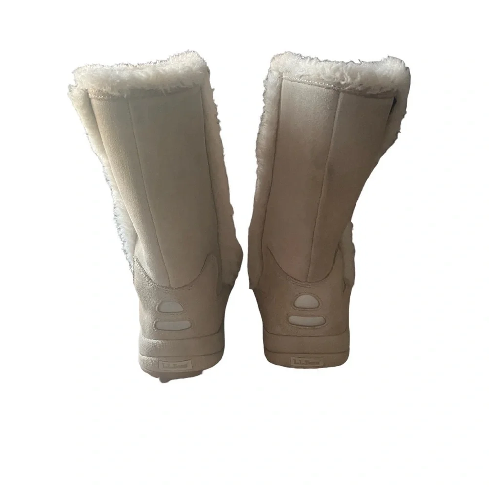 L.L. BEAN Cream Shearling lined Boots Size 6 — Super warm & cozy!!!!